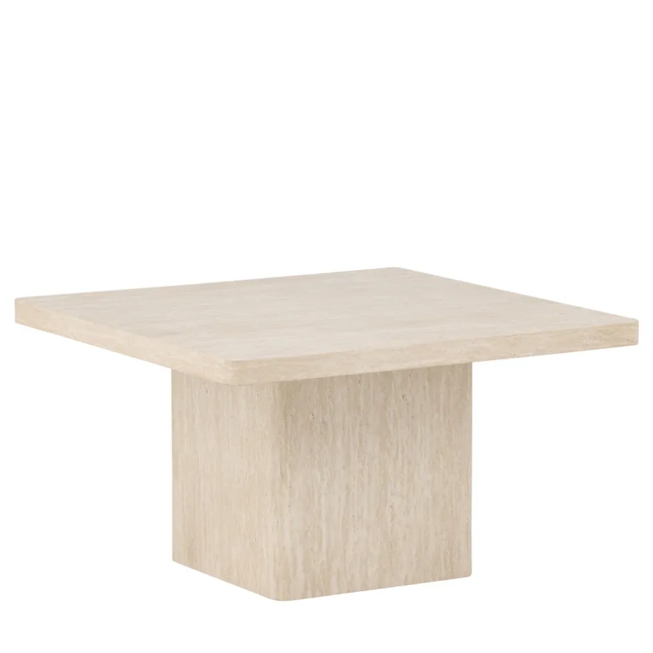 Hot Venture Home QVART Table basse carrée effet travertin 80x80cm