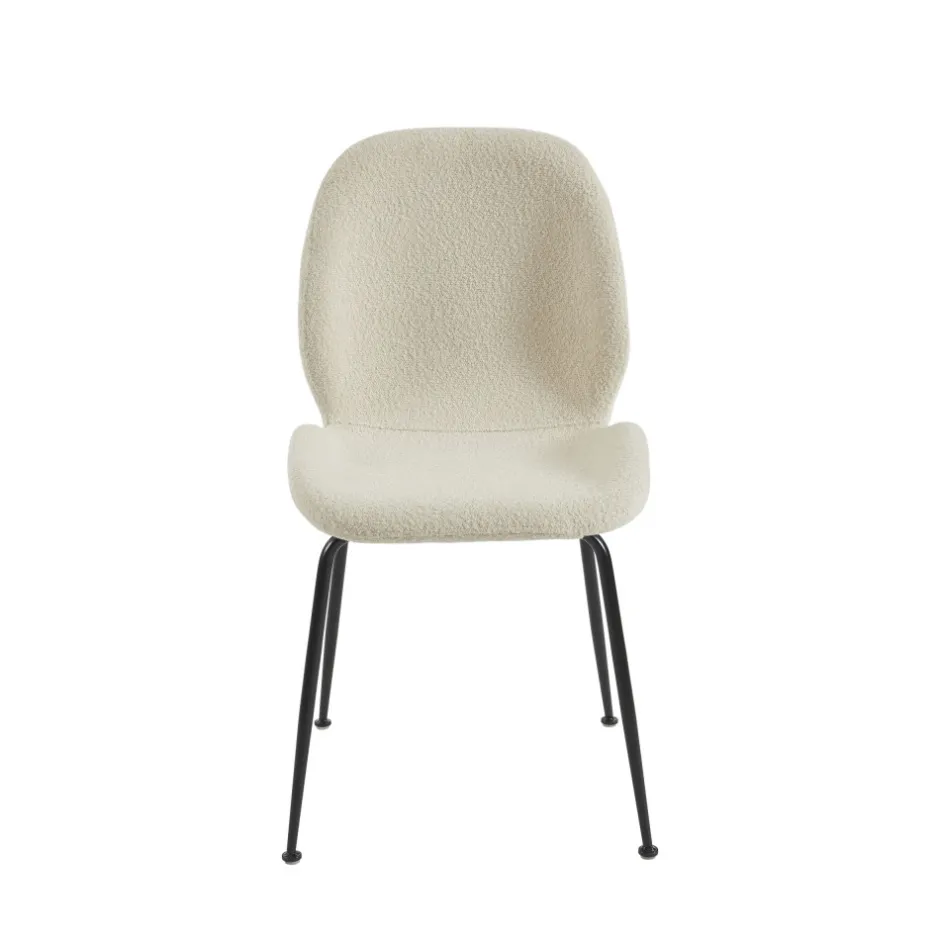 Clearance No name RAY Lot de 2 chaises en tissu bouclette et métal