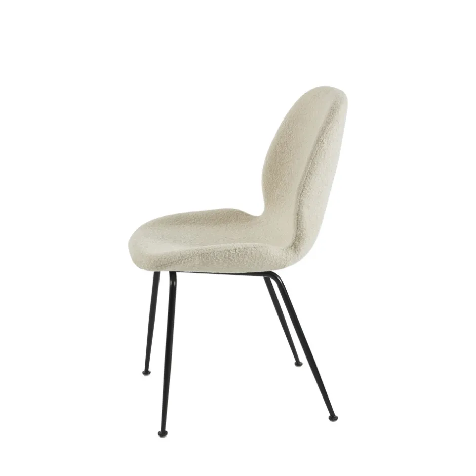 Clearance No name RAY Lot de 2 chaises en tissu bouclette et métal