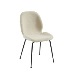 Clearance No name RAY Lot de 2 chaises en tissu bouclette et métal