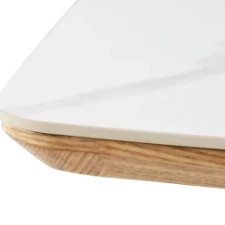 Drawer RENO Table à manger 8 personnes effet marbre et bois