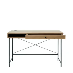 Discount No name RINTO Bureau 1 tiroir 1 niche en bois et métal L120cm