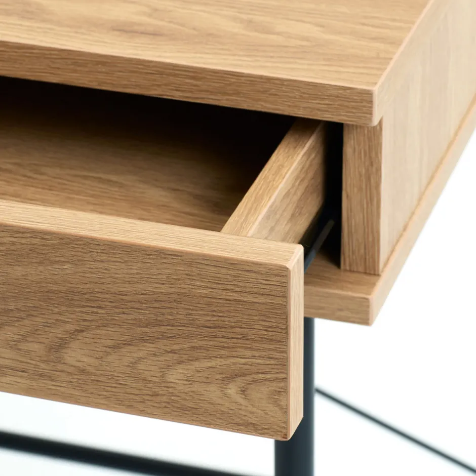 Discount No name RINTO Bureau 1 tiroir 1 niche en bois et métal L120cm