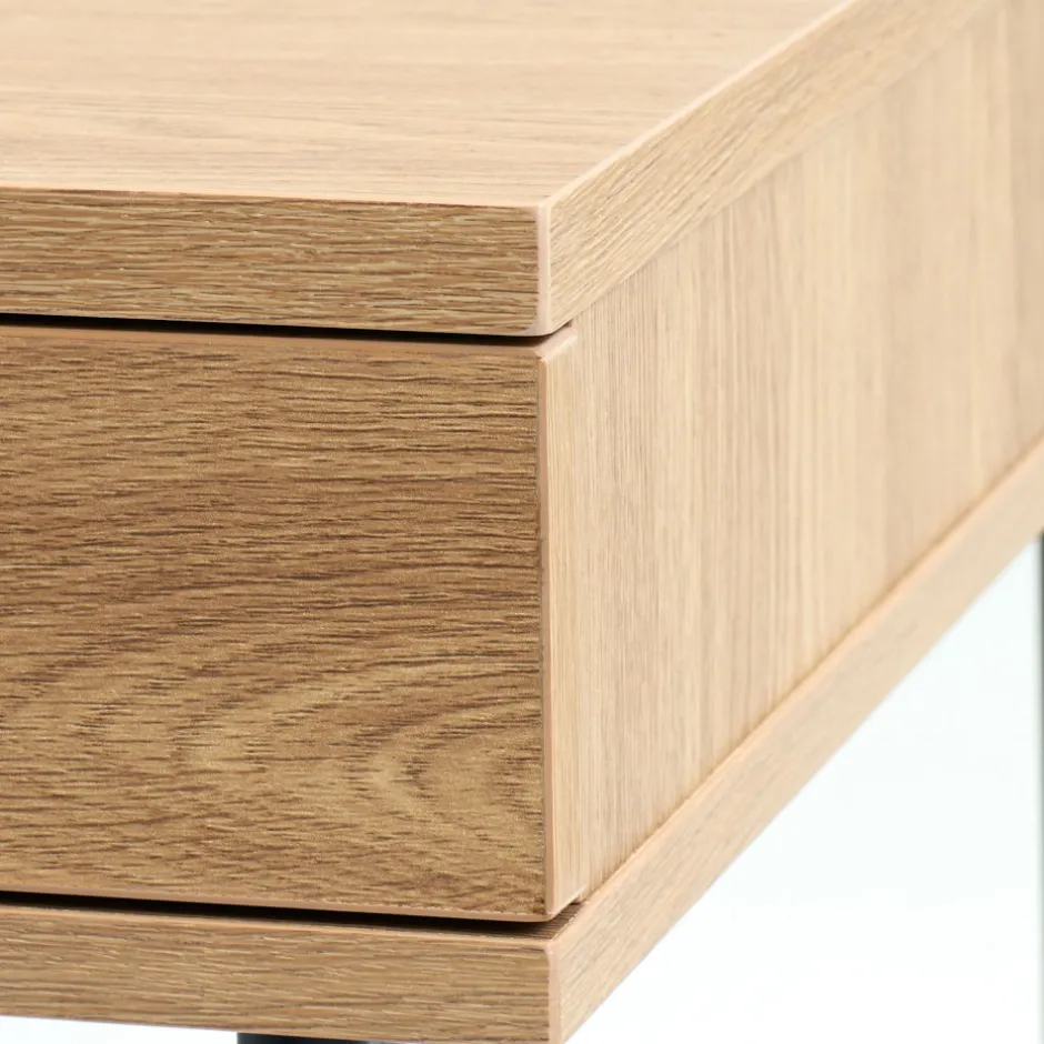 Discount No name RINTO Bureau 1 tiroir 1 niche en bois et métal L120cm
