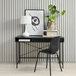 Discount No name RINTO Bureau 1 tiroir 1 niche en bois et métal L120cm