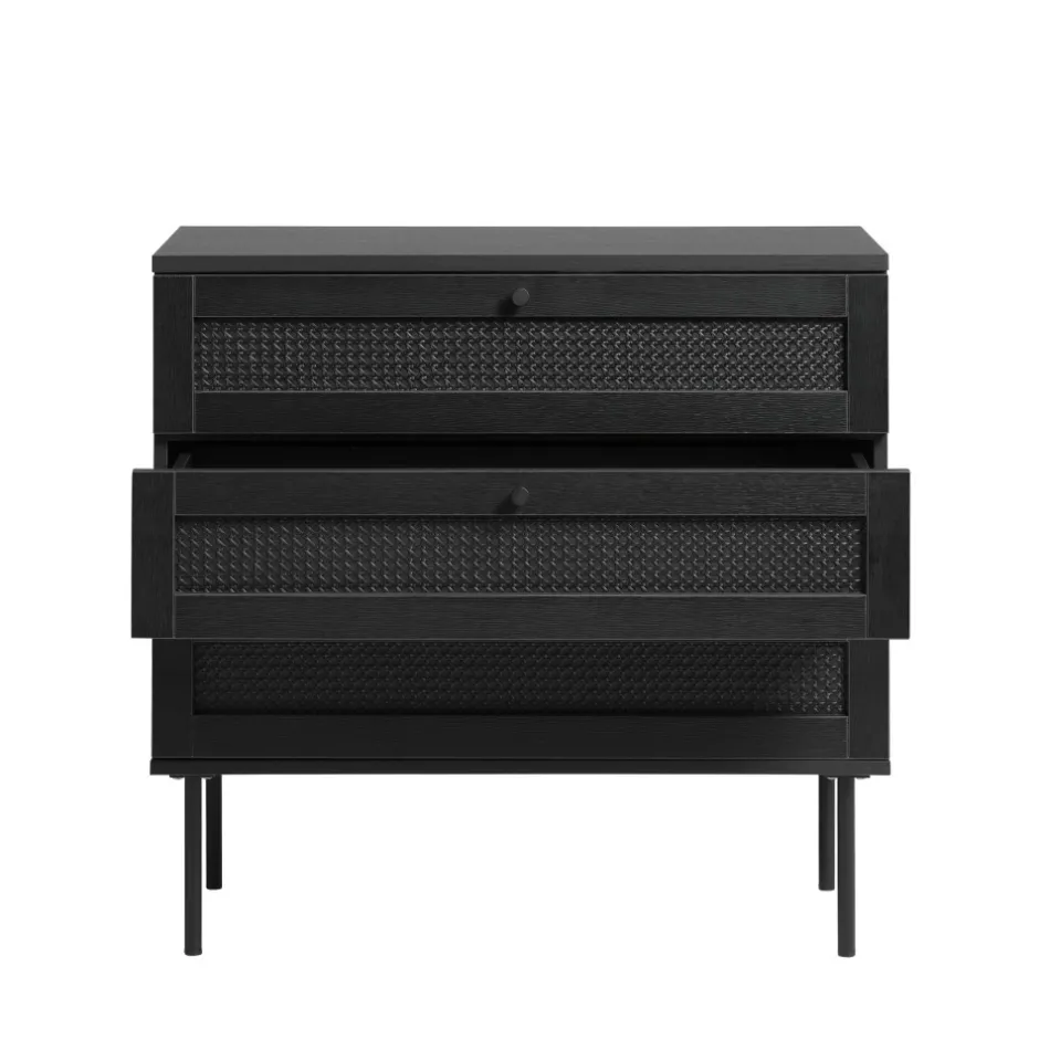 Discount No name RINTO Commode 3 tiroirs en bois et métal L80cm