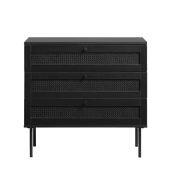 Discount No name RINTO Commode 3 tiroirs en bois et métal L80cm