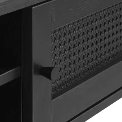 Clearance No name RINTO Meuble TV 2 portes 2 niches en bois et métal L120cm