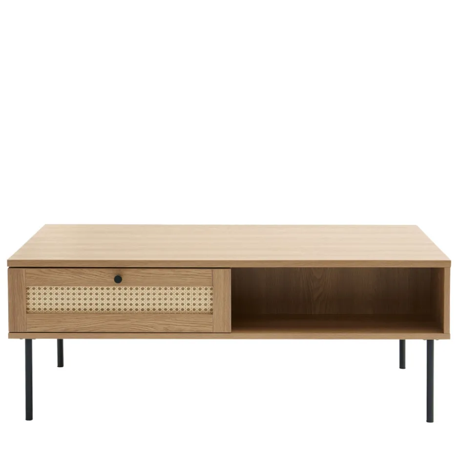 Sale No name RINTO Table basse 2 tiroirs en bois et métal