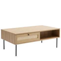 Sale No name RINTO Table basse 2 tiroirs en bois et métal