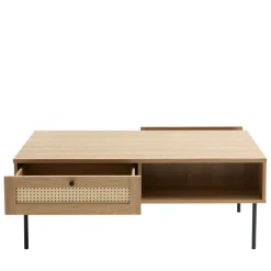 Sale No name RINTO Table basse 2 tiroirs en bois et métal