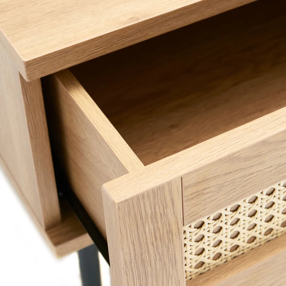 Sale No name RINTO Table basse 2 tiroirs en bois et métal