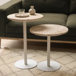 Hot Drawer RITO Table d'appoint en métal et travertin ø40cm