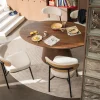 Online Drawer RODE Lot de 2 chaises en tissu bouclette, bois et métal