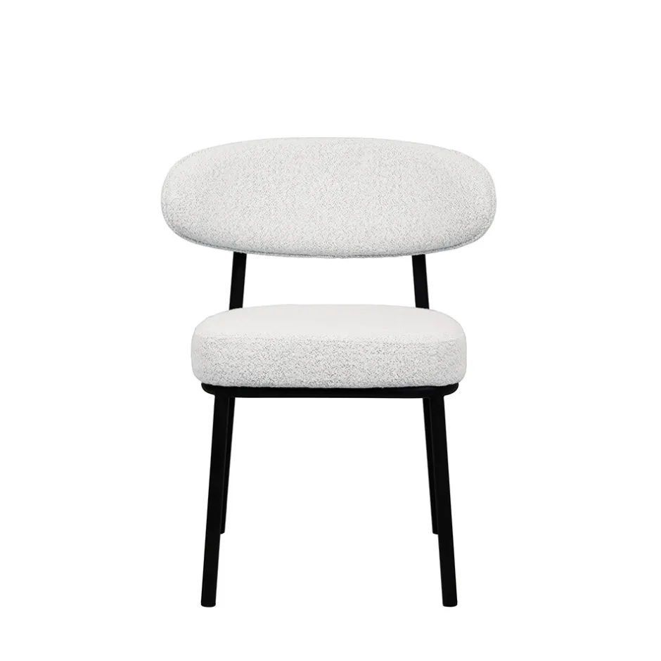 Online Drawer RODE Lot de 2 chaises en tissu bouclette, bois et métal