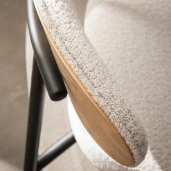 Online Drawer RODE Lot de 2 chaises en tissu bouclette, bois et métal