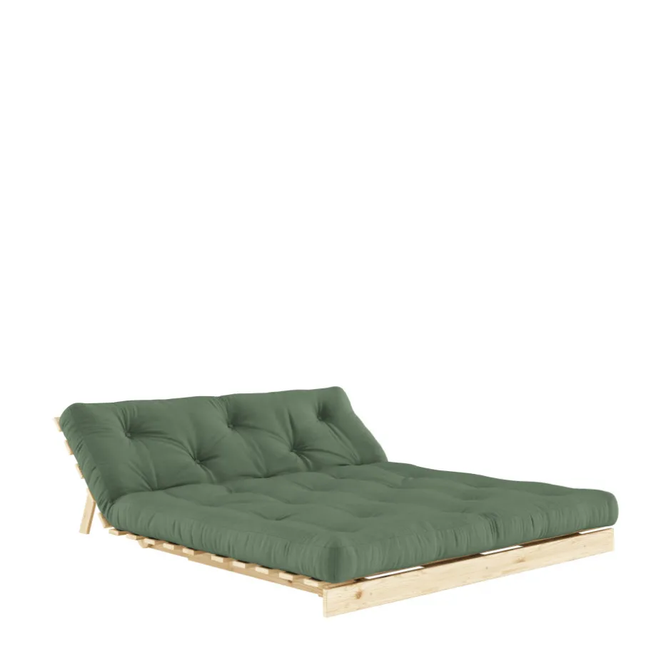 Online Karup Design ROOTS Canapé convertible 160x200cm en bois naturel et tissu