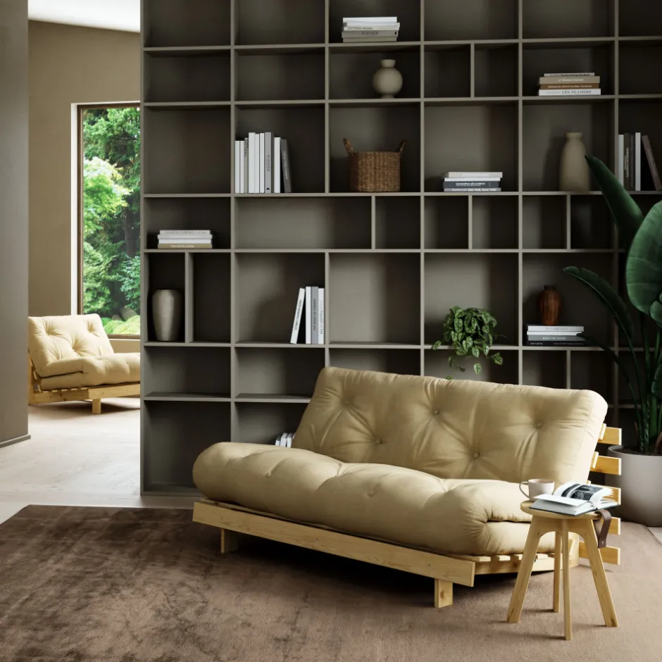 Online Karup Design ROOTS Canapé convertible 160x200cm en bois naturel et tissu