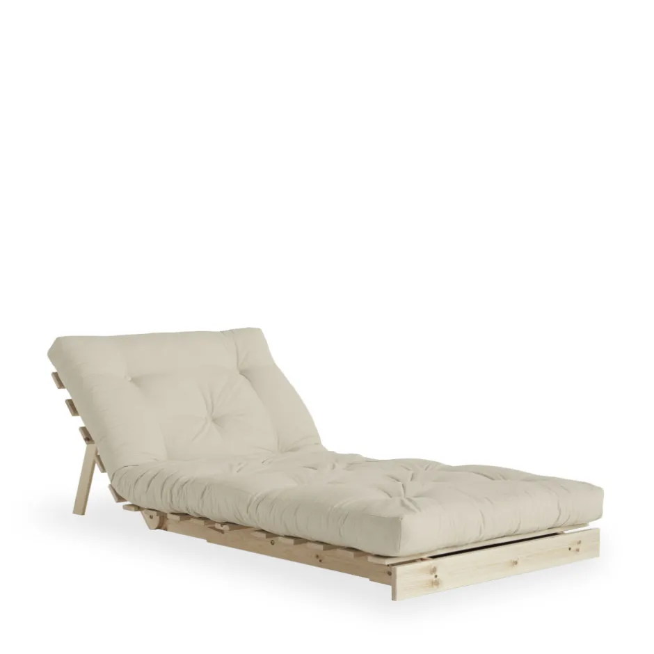 Hot Karup Design ROOTS Fauteuil convertible 90x200cm en bois naturel et tissu