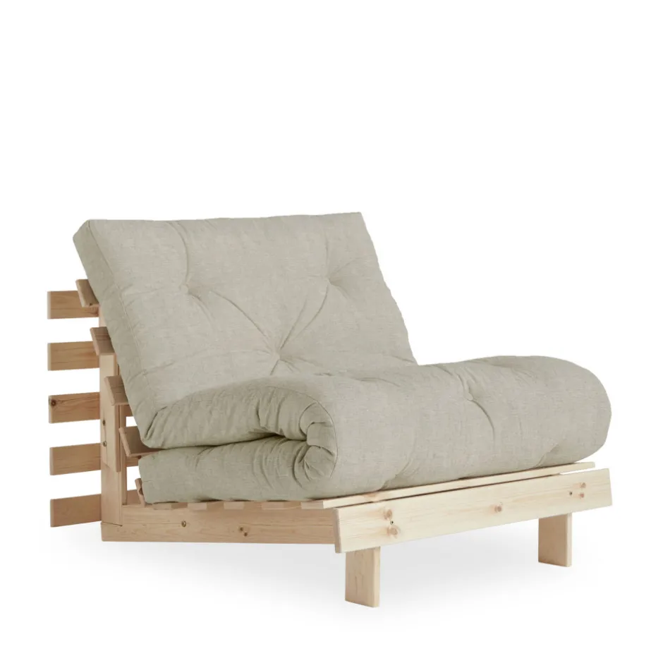 Hot Karup Design ROOTS Fauteuil convertible 90x200cm en bois naturel et tissu