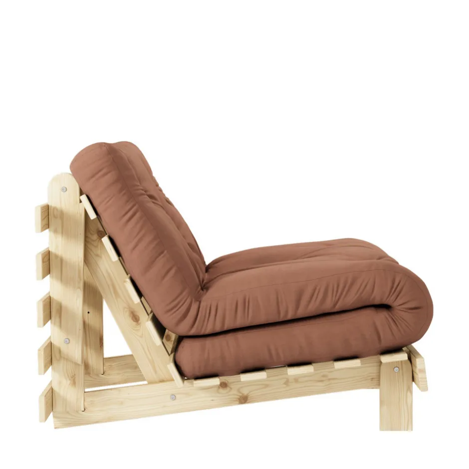 Hot Karup Design ROOTS Fauteuil convertible 90x200cm en bois naturel et tissu