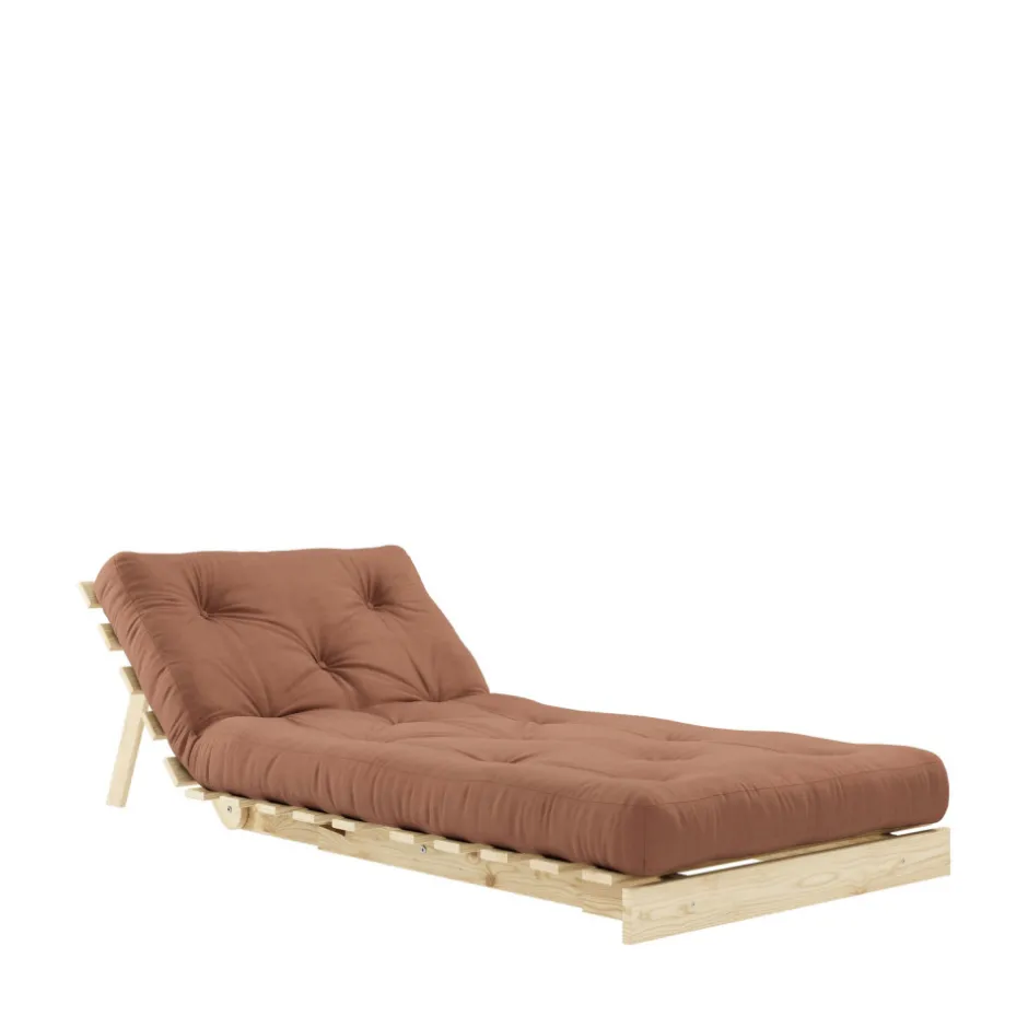 Hot Karup Design ROOTS Fauteuil convertible 90x200cm en bois naturel et tissu