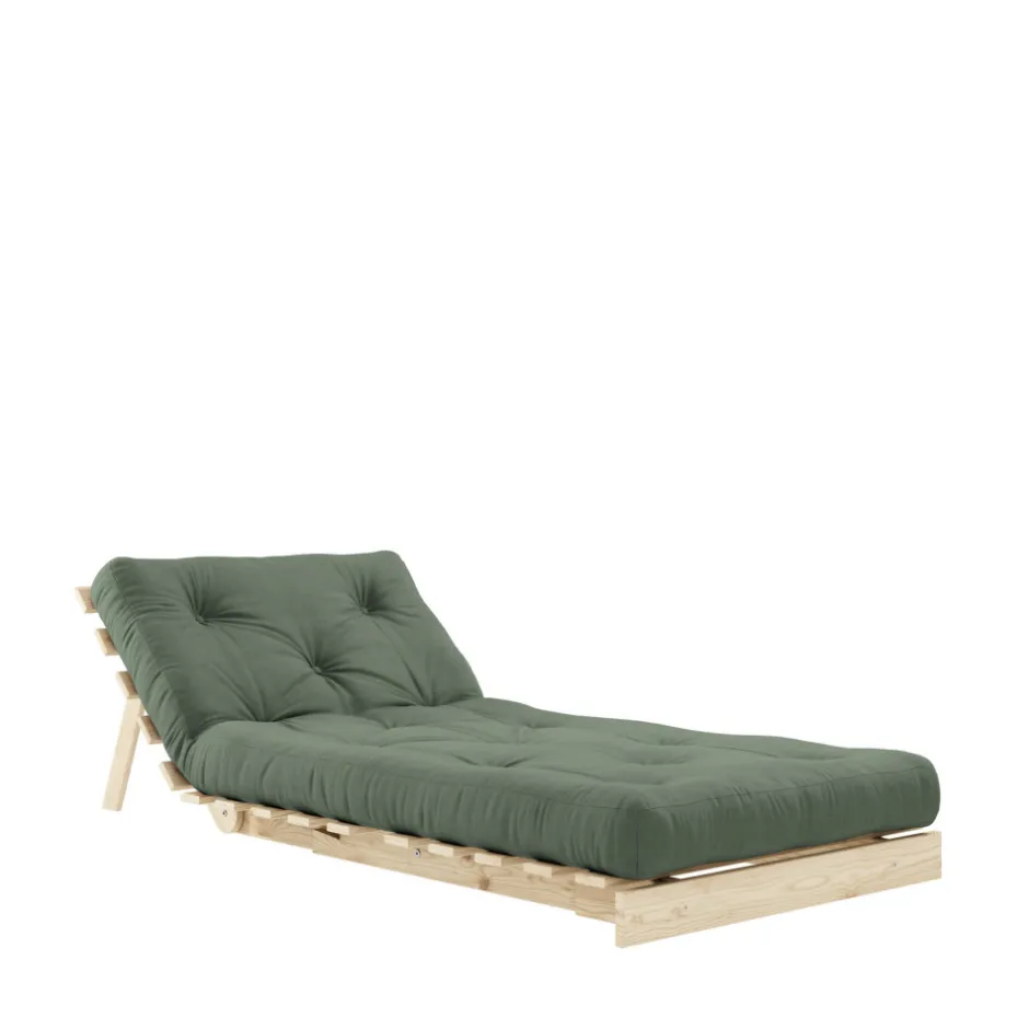 Hot Karup Design ROOTS Fauteuil convertible 90x200cm en bois naturel et tissu