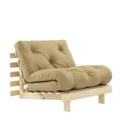 Hot Karup Design ROOTS Fauteuil convertible 90x200cm en bois naturel et tissu