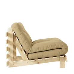 Hot Karup Design ROOTS Fauteuil convertible 90x200cm en bois naturel et tissu