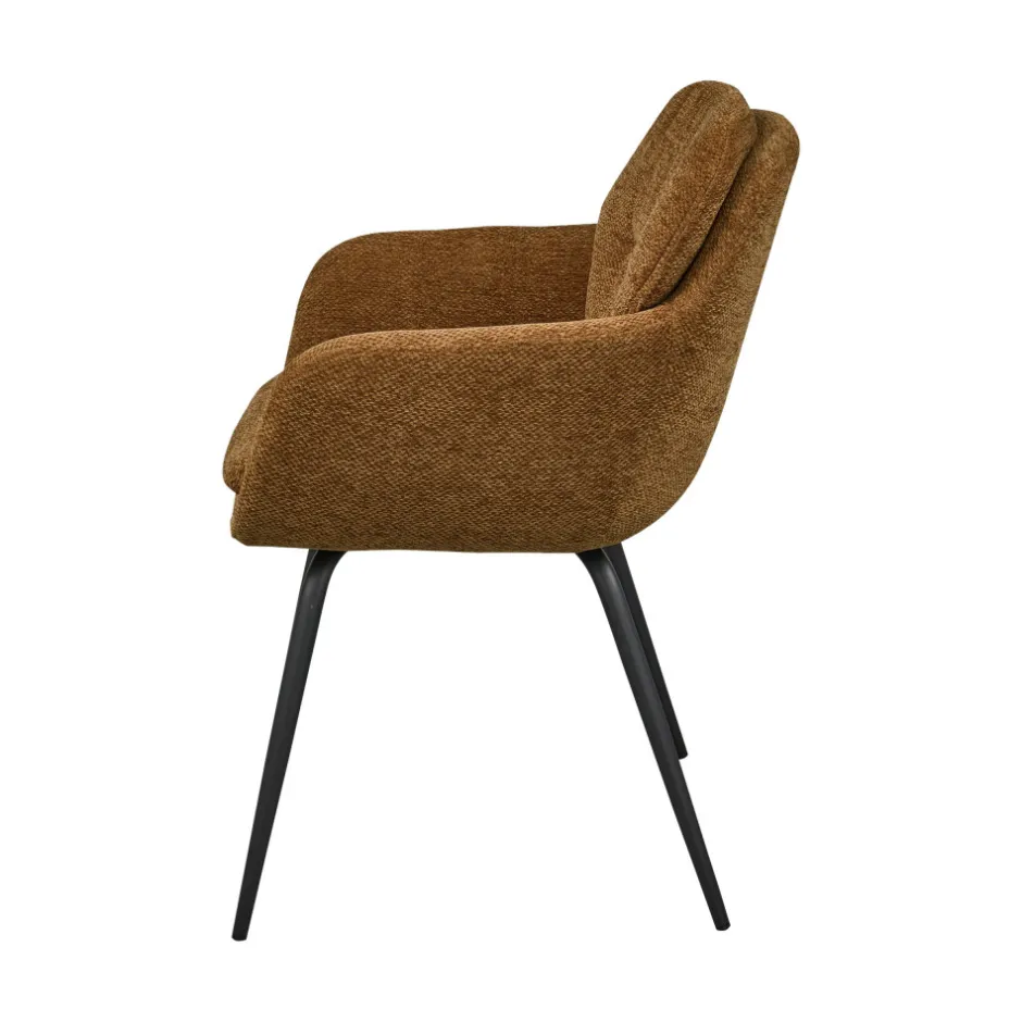 Discount Woood RUNA Lot de 2 fauteuils de table en tissu et métal