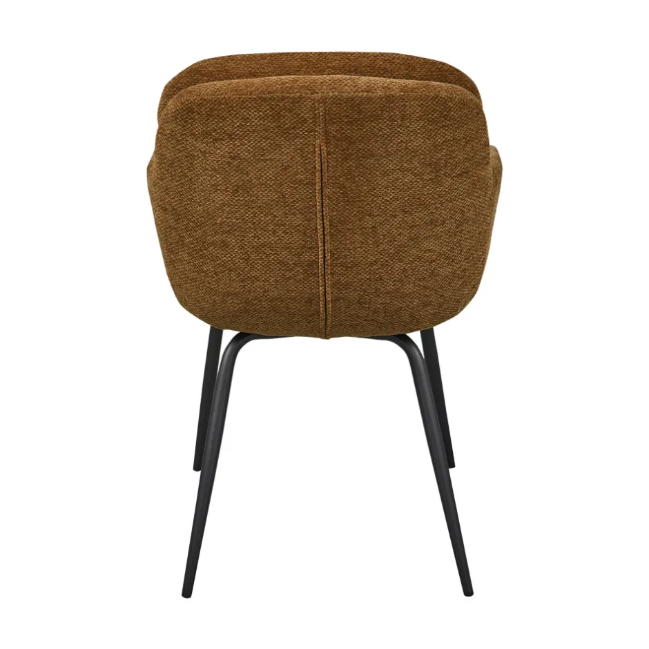 Discount Woood RUNA Lot de 2 fauteuils de table en tissu et métal