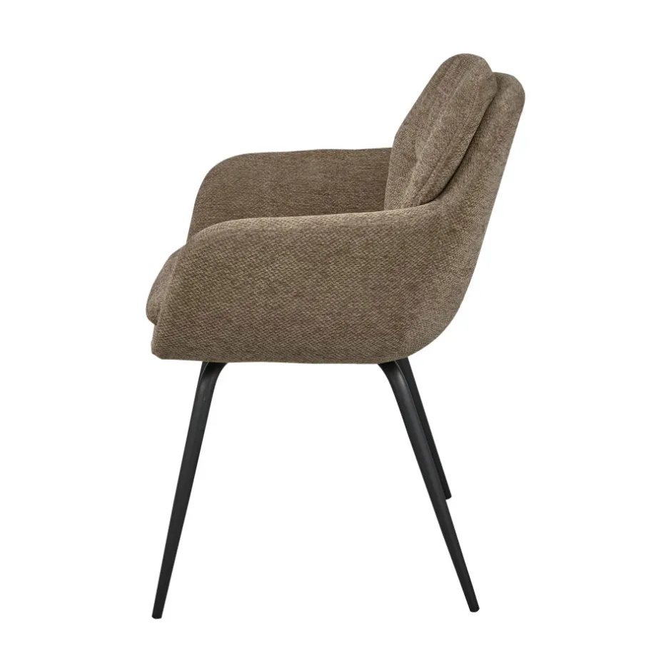 Discount Woood RUNA Lot de 2 fauteuils de table en tissu et métal