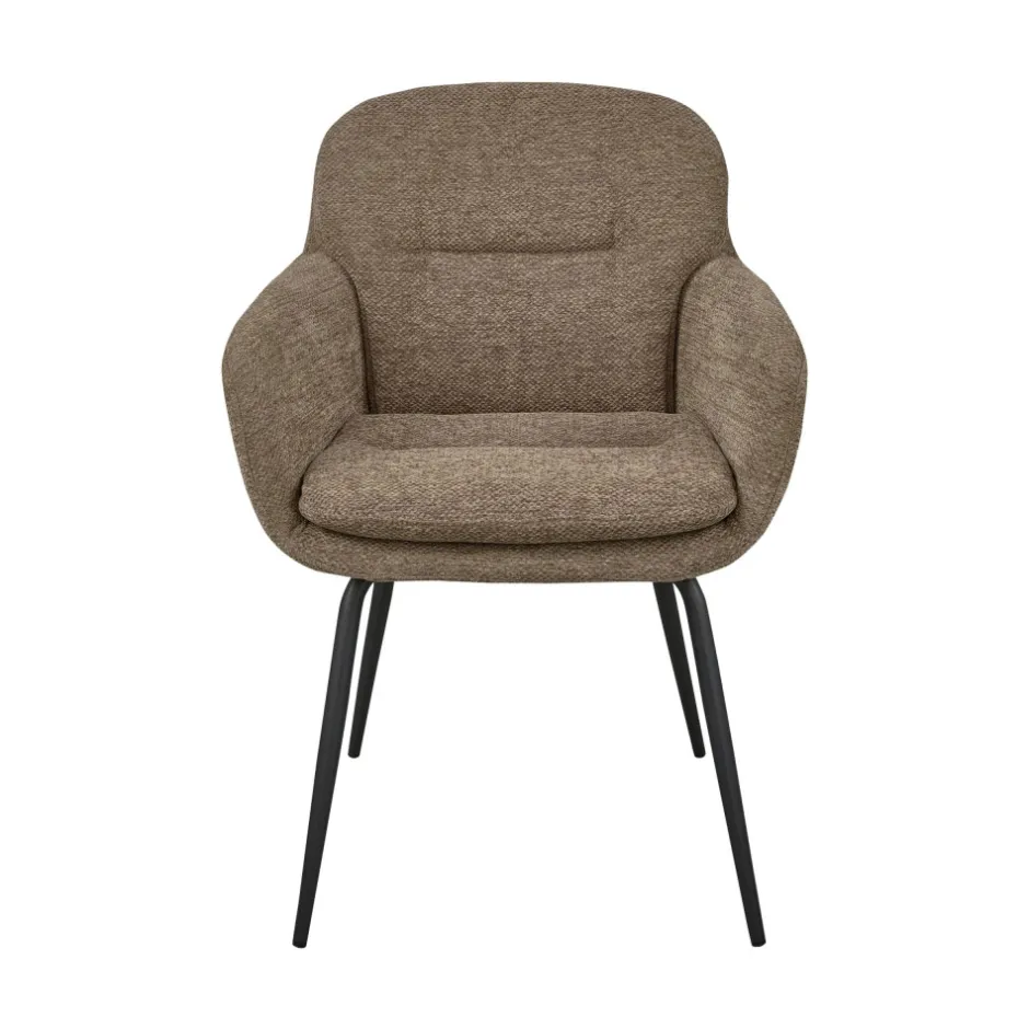 Discount Woood RUNA Lot de 2 fauteuils de table en tissu et métal