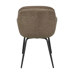 Discount Woood RUNA Lot de 2 fauteuils de table en tissu et métal