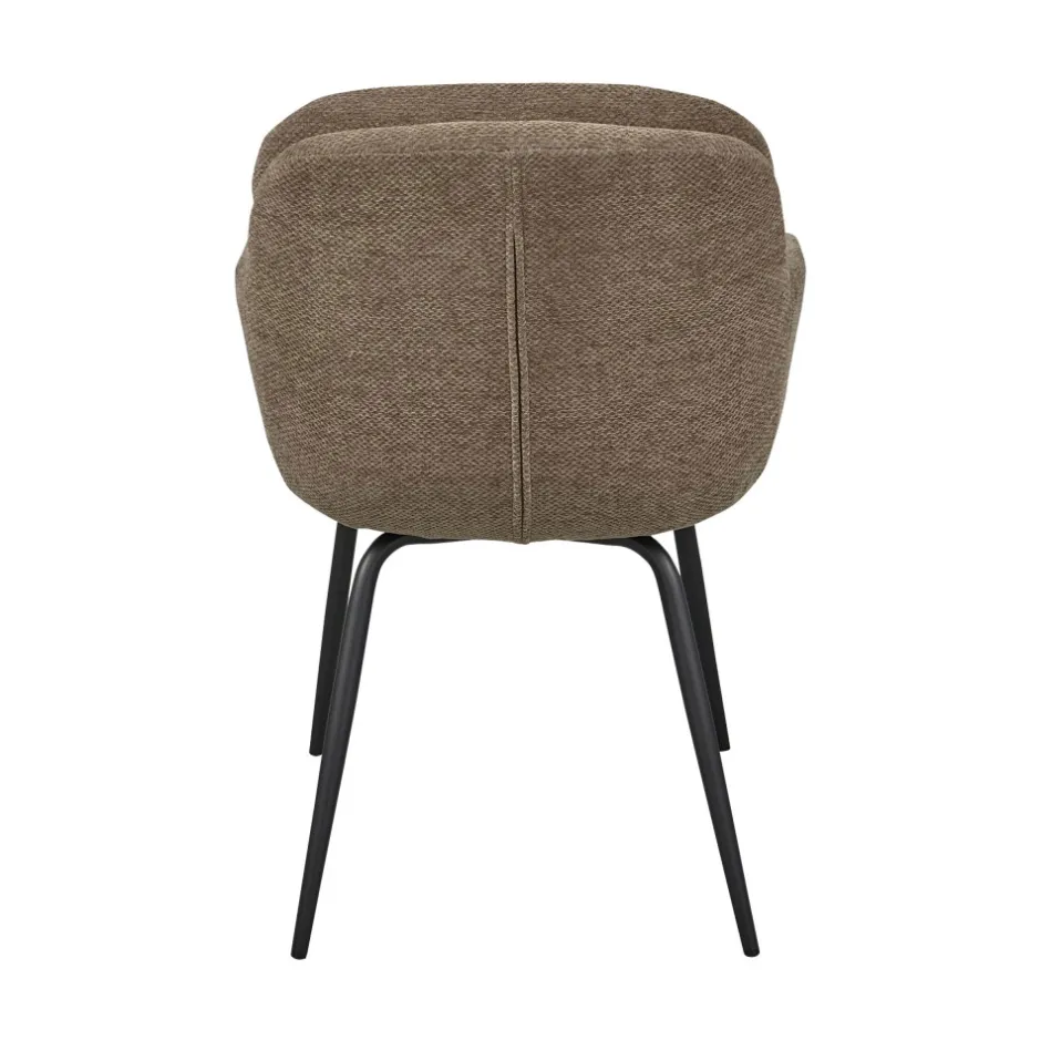 Discount Woood RUNA Lot de 2 fauteuils de table en tissu et métal