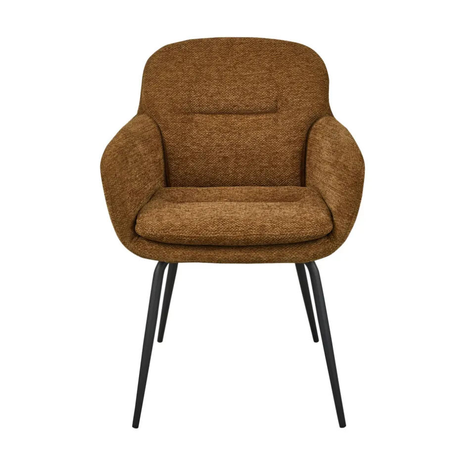 Discount Woood RUNA Lot de 2 fauteuils de table en tissu et métal