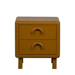 Clearance Woood RUNE Table de chevet 2 tiroirs en métal