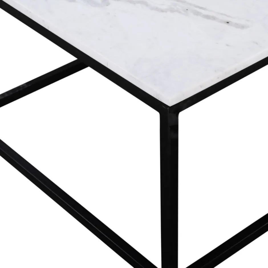 Online Drawer SAKU Table basse en marbre et métal 120x65cm