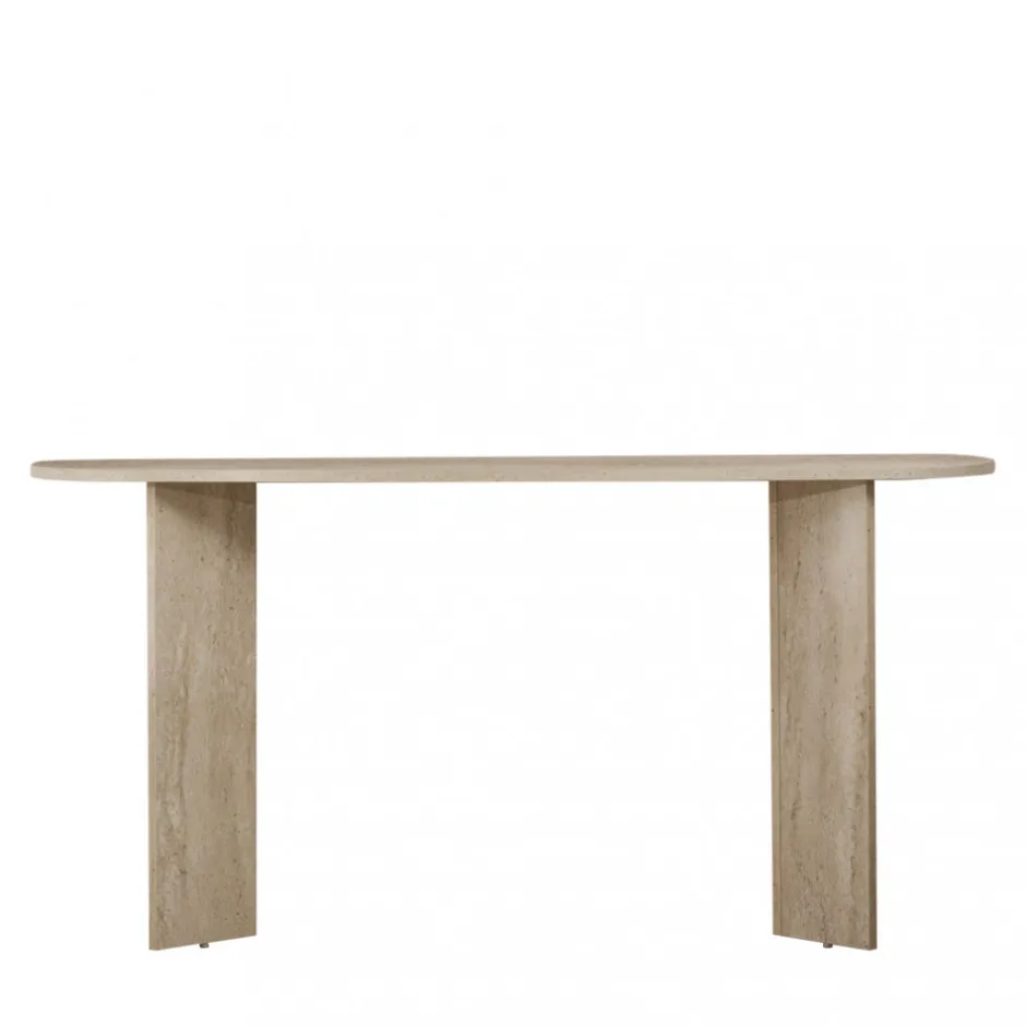 Online Drawer SAM Console ovale en effet travertin L150cm