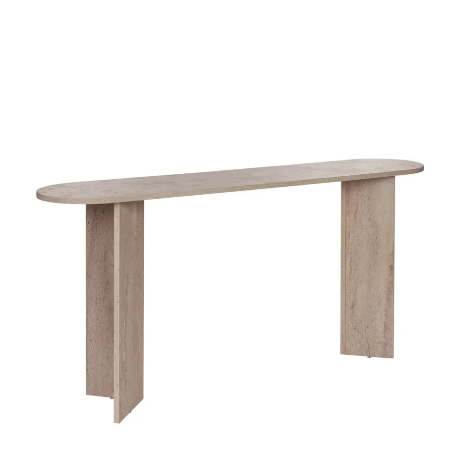 Online Drawer SAM Console ovale en effet travertin L150cm
