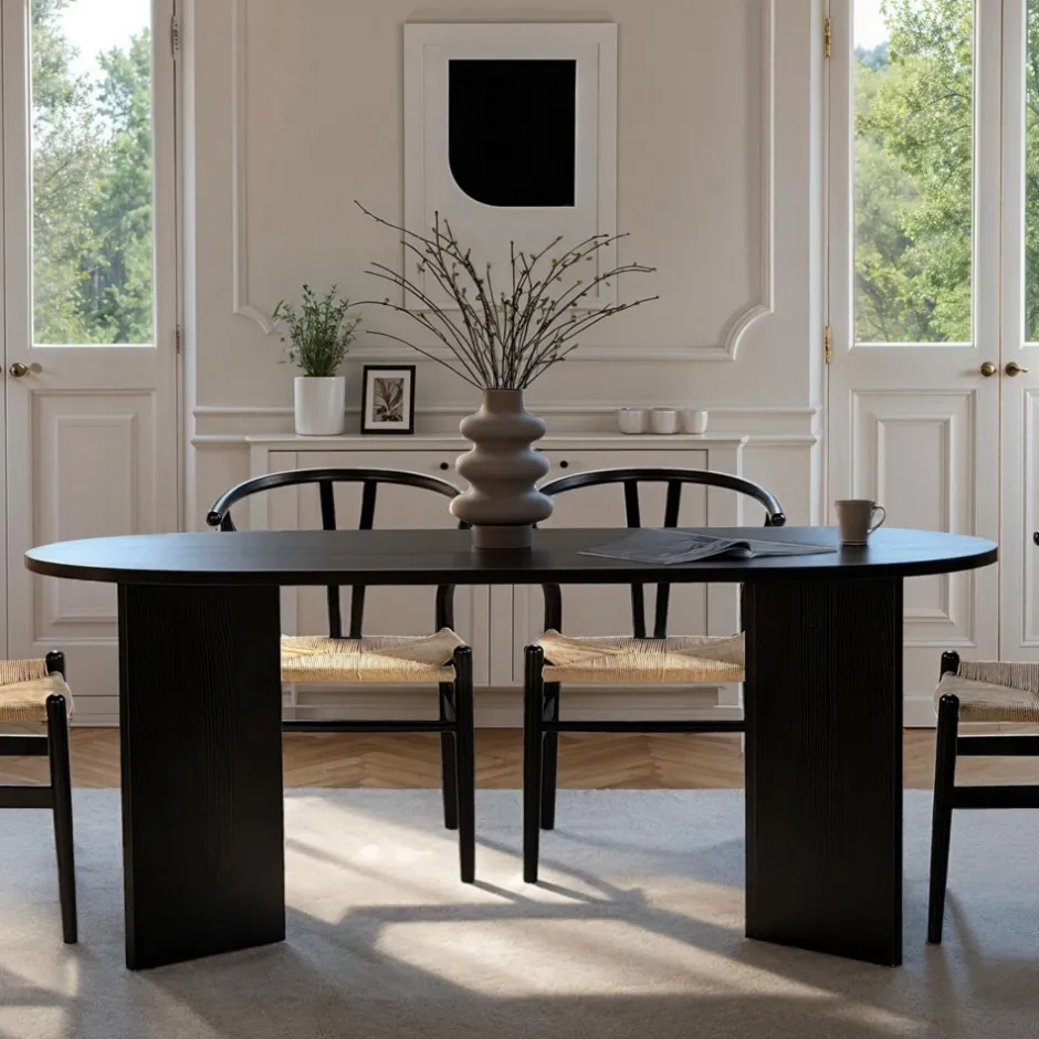 Clearance Drawer SAM Table à manger 8 personnes ovale en bois