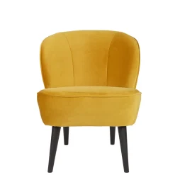 Clearance Woood SARA Fauteuil cocktail en velours