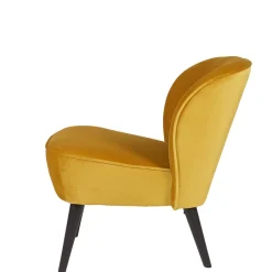 Clearance Woood SARA Fauteuil cocktail en velours