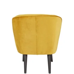 Clearance Woood SARA Fauteuil cocktail en velours