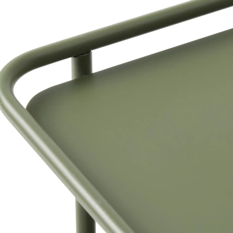 Outlet Drawer SARANDA Table basse carrée 2 plateaux en métal 75x75cm