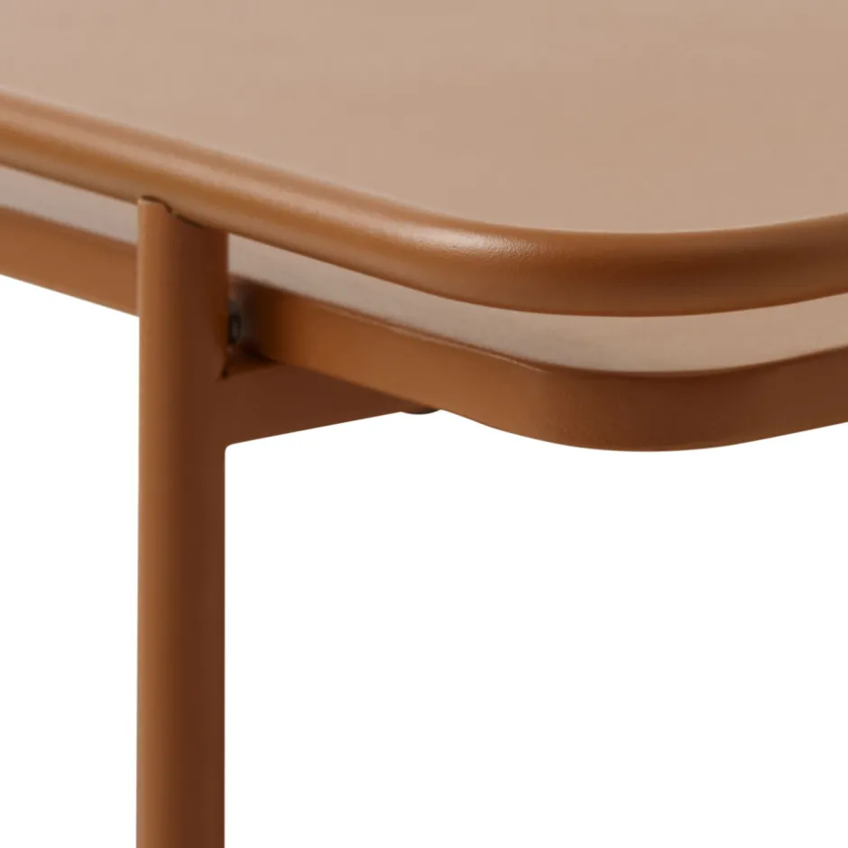 Outlet Drawer SARANDA Table basse carrée 2 plateaux en métal 75x75cm