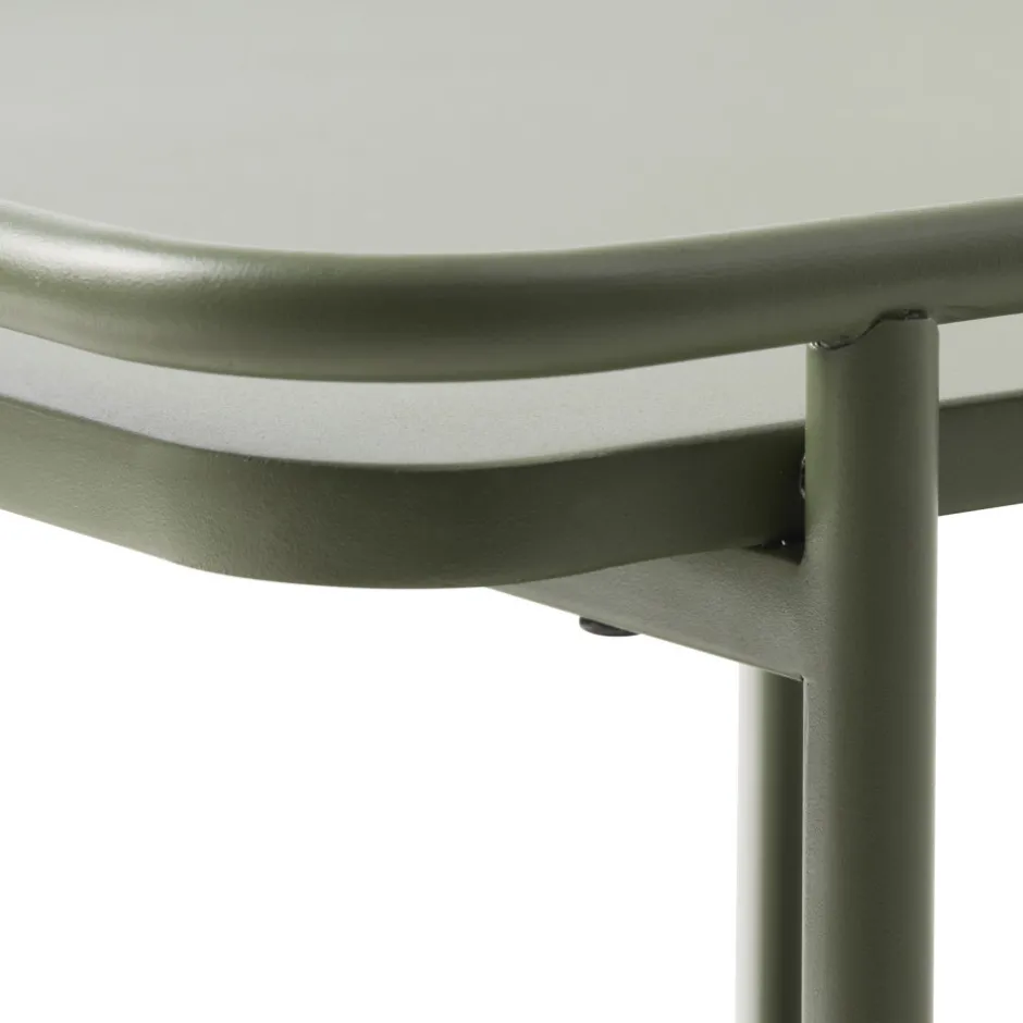 Outlet Drawer SARANDA Table basse carrée 2 plateaux en métal 75x75cm