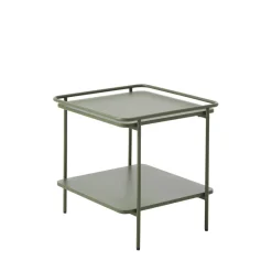 Discount Drawer SARANDA Table d'appoint carrée 2 plateaux en métal 45x45cm