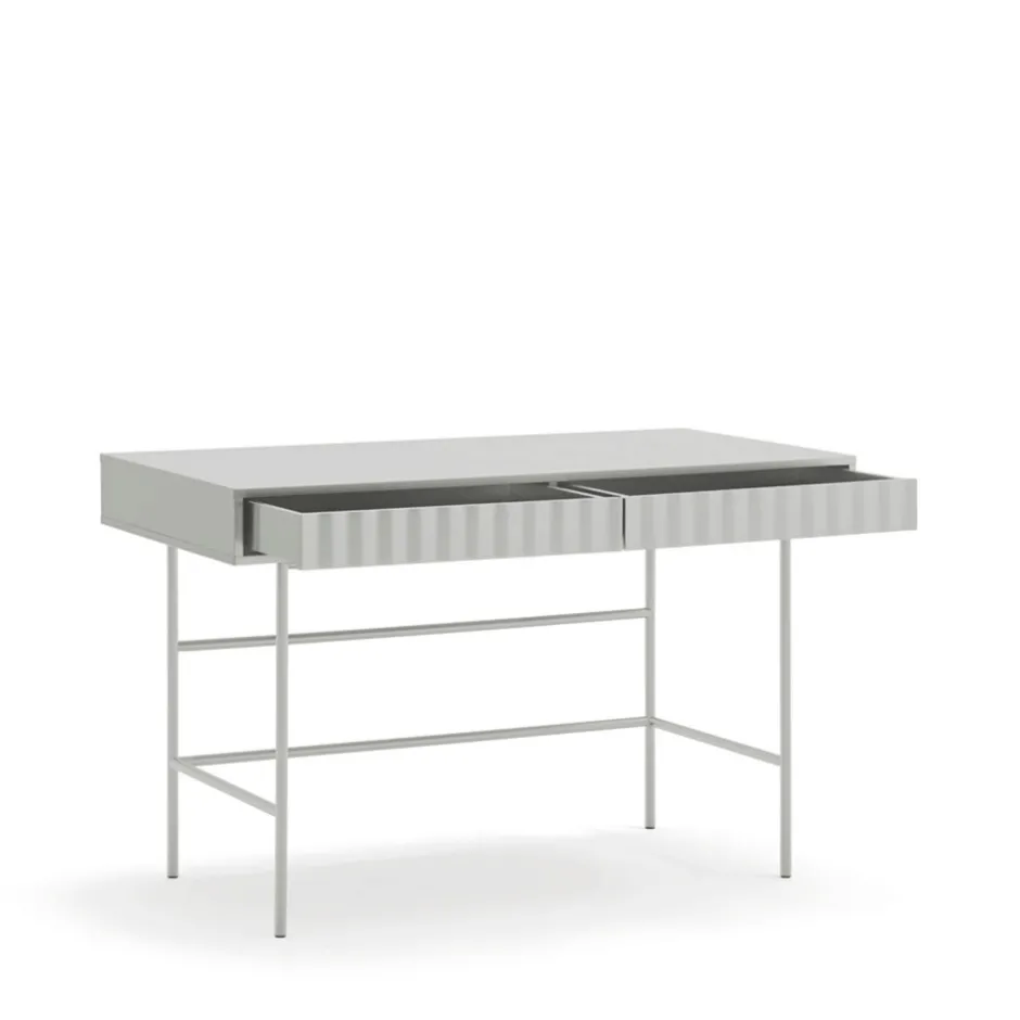 Hot Teulat SIERRA Bureau 2 tiroirs en bois et métal L120cm