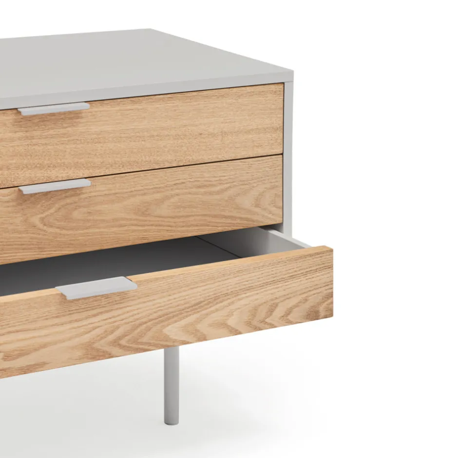 Best Teulat SIERRA Meuble TV 2 portes, 3 tiroirs en bois L180cm